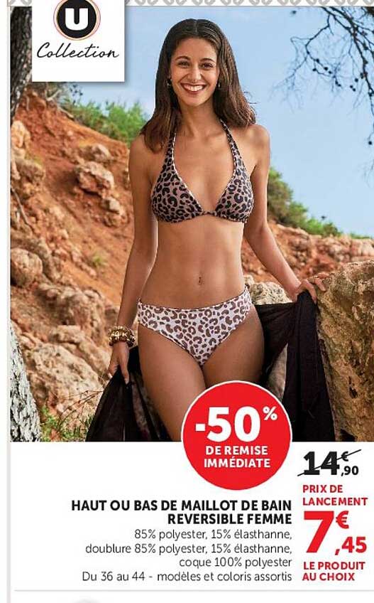 HAUT OU BAS DE MAILLOT DE BAIN REVERSIBLE FEMME