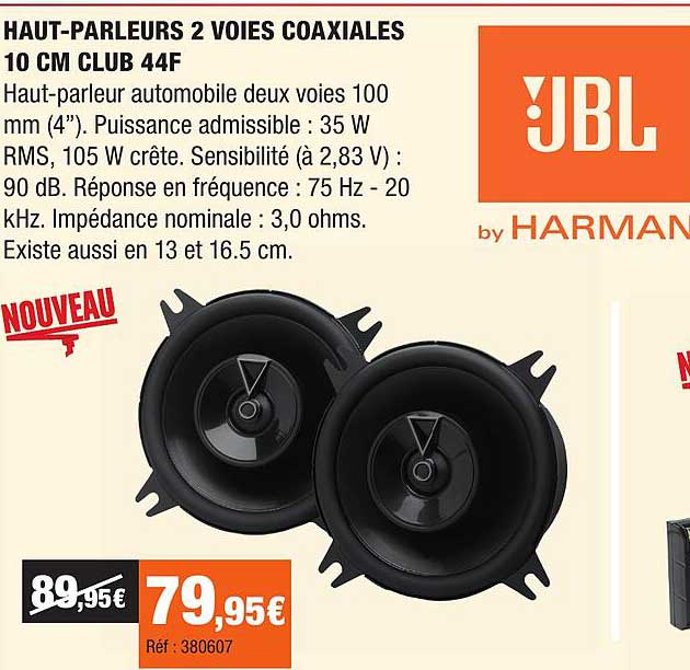HAUT-PARLEURS 2 VOIES COAXIALES 10 CM CLUB 44F