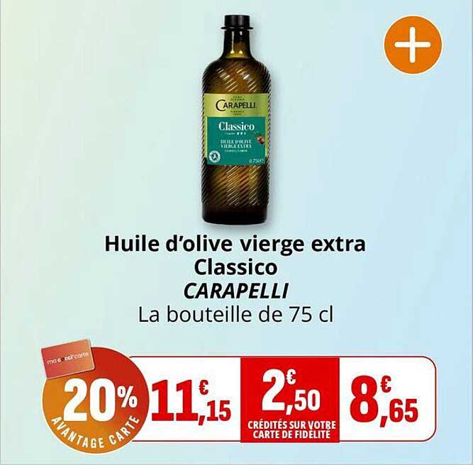 Huile d’olive vierge extra Classico CARAPELLI La bouteille de 75 cl