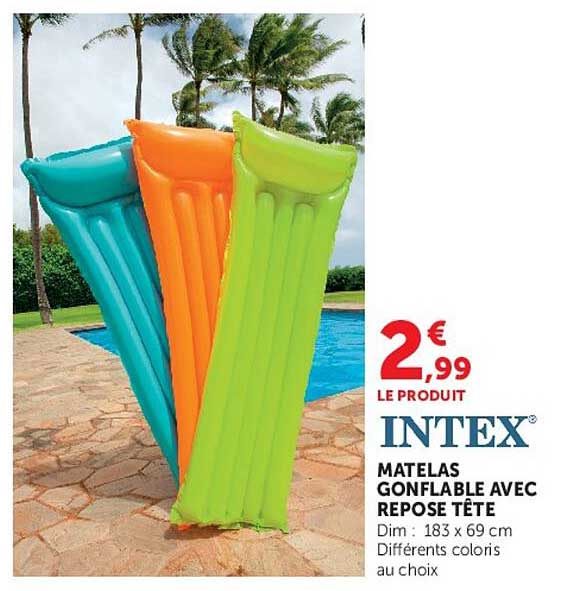 INTEX MATELAS GONFLABLE AVEC REPOSE TÊTE