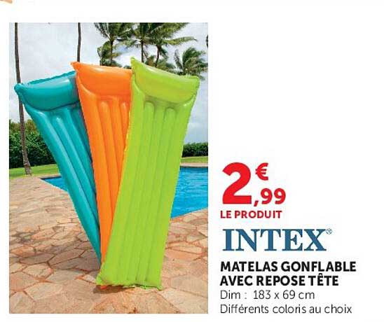 INTEX MATELAS GONFLABLE AVEC REPOSE TÊTE
