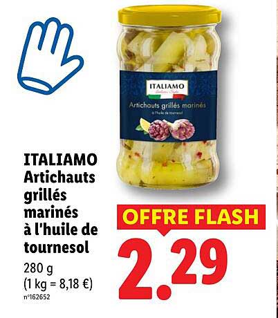 ITALIAMO Artichauts grillés marinés à l'huile de tournesol