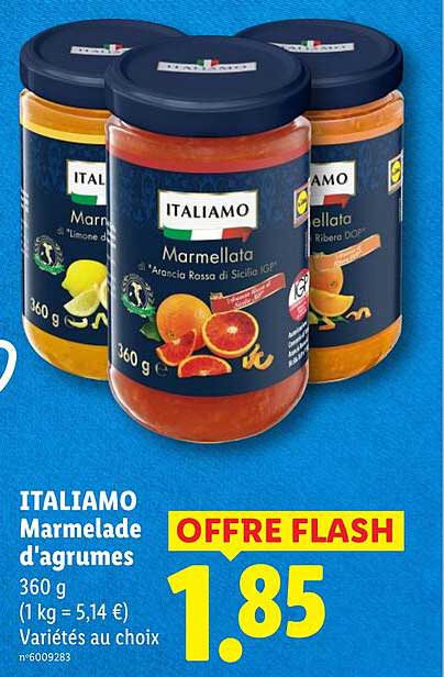 ITALIAMO Marmelade d'agrumes 360 g (1 kg = 5,14 €) Variétés au choix