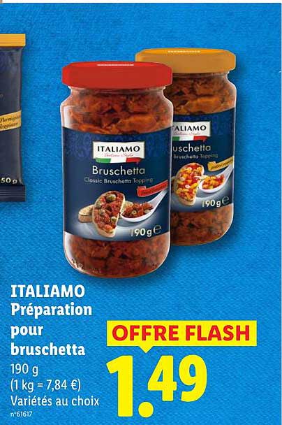ITALIAMO Préparation pour bruschetta 190 g (1 kg = 7,84 €) Variétés au choix