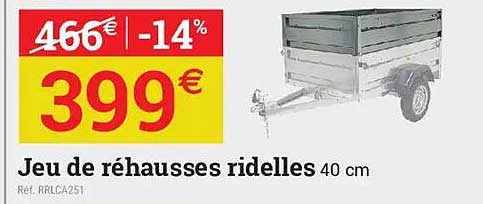Jeu de rehausses ridelles 40 cm