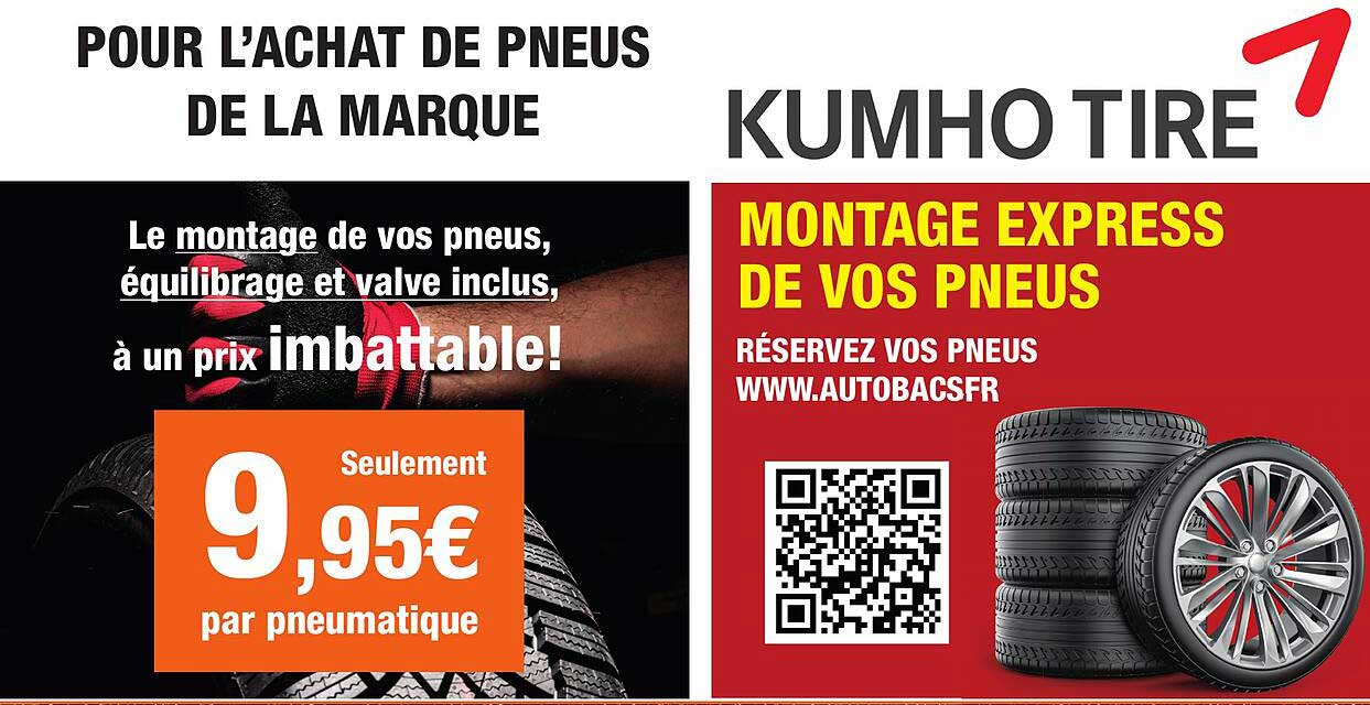Le montage de vos pneus, équilibrage et valve inclus, à un prix imbattable !