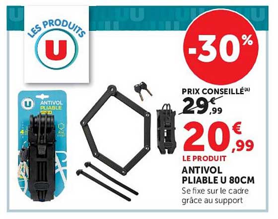 LE PRODUIT ANTIVOL PLIABLE U 80CM