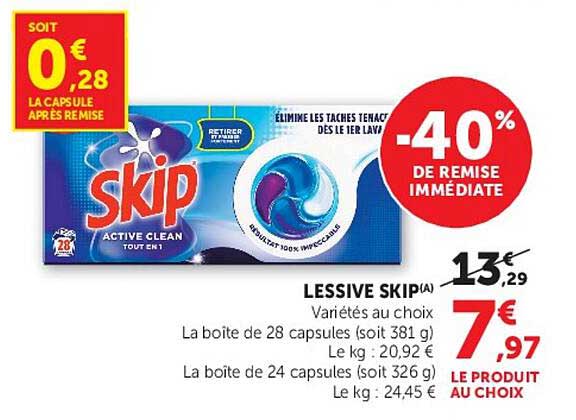 LESSIVE SKIP(A) Variétés au choix
