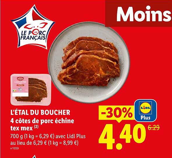 L'ÉTAL DU BOUCHER 4 côtes de porc échine tex mex (2)
