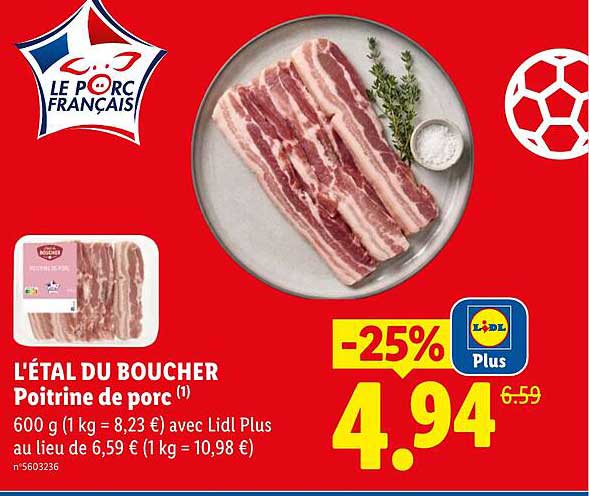 L'ÉTAL DU BOUCHER Poitrine de porc (1)