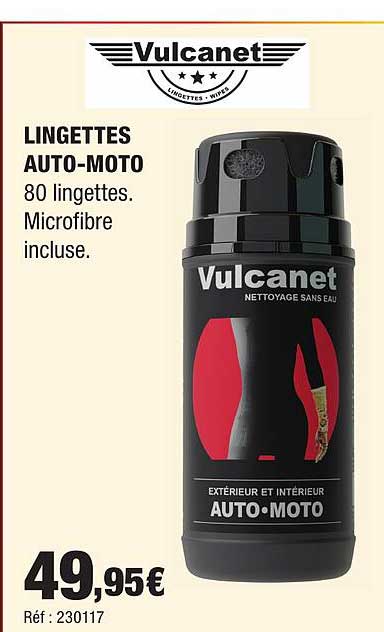 LINGETTES AUTO-MOTO 80 lingettes. Microfibre incluse.