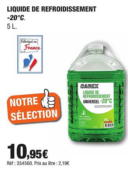 LIQUIDE DE REFROIDISSEMENT -20°C. 5 L.