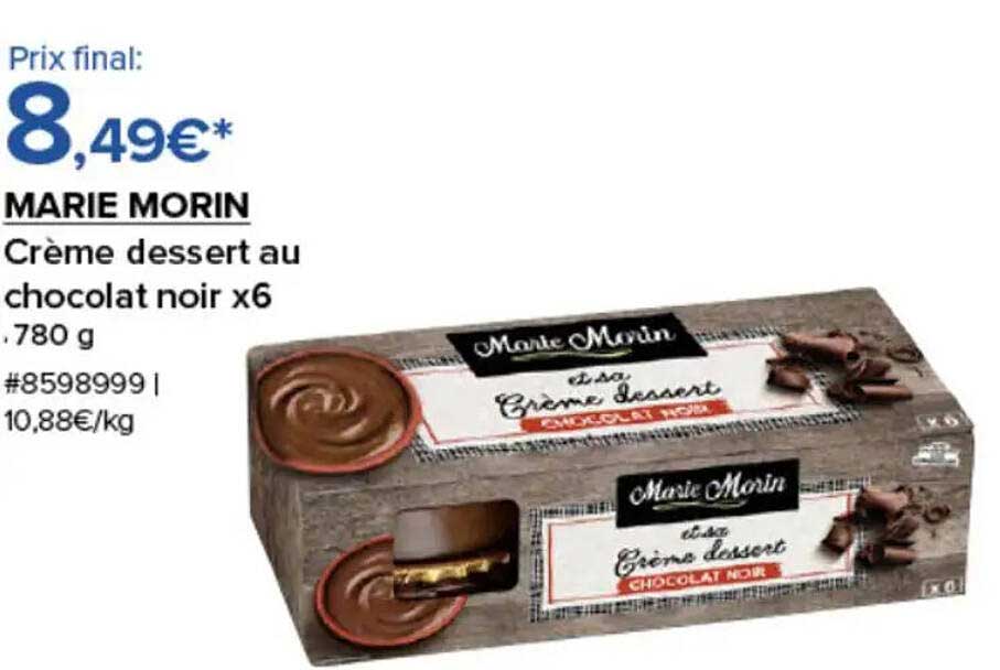 MARIE MORIN Crème dessert au chocolat noir x6