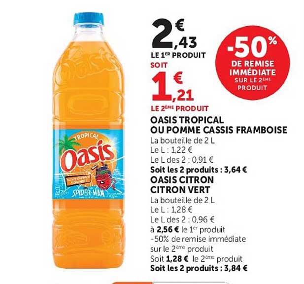OASIS TROPICAL OU POMME CASSIS FRAMBOISE