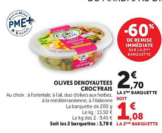 OLIVES DENOYAUTEES CROC'FRAIS