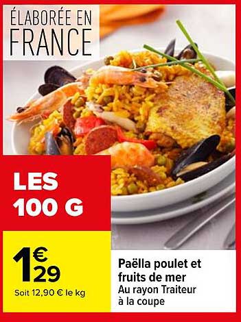Paëlla poulet et fruits de mer