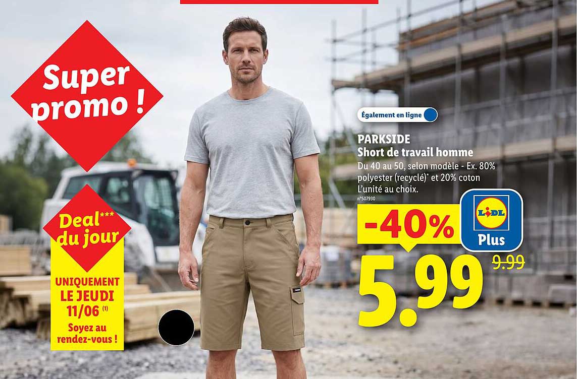 PARKSIDE Short de travail homme