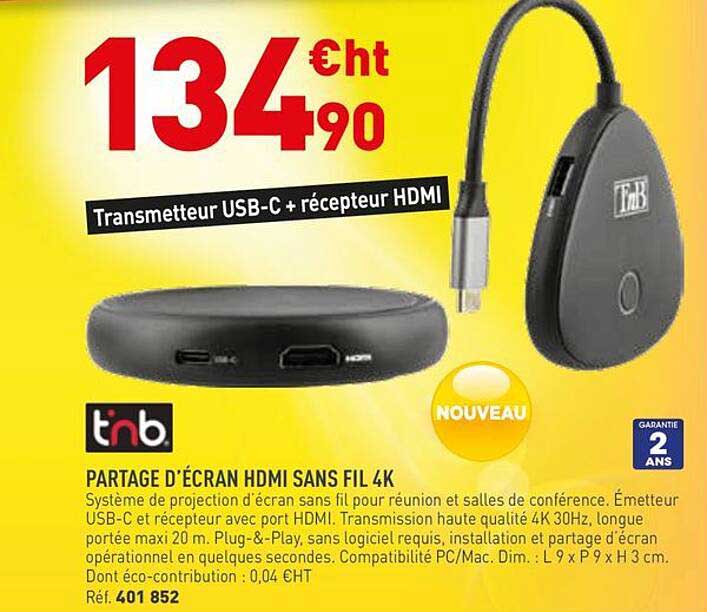 PARTAGE D’ÉCRAN HDMI SANS FIL 4K