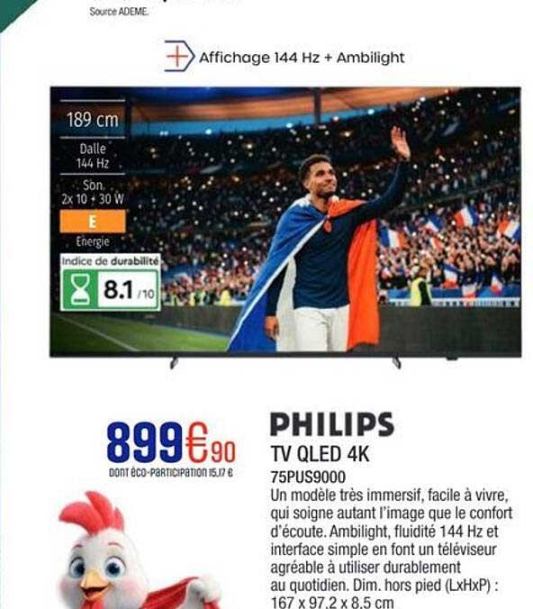PHILIPS TV QLED 4K 75PUS9000