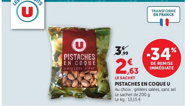 PISTACHES EN COQUE U
