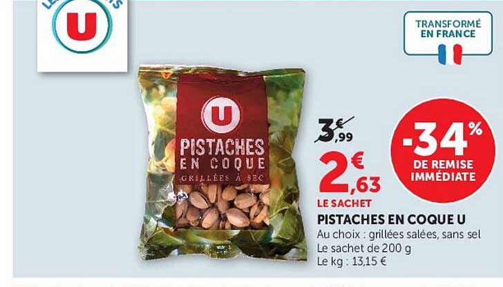 PISTACHES EN COQUE U