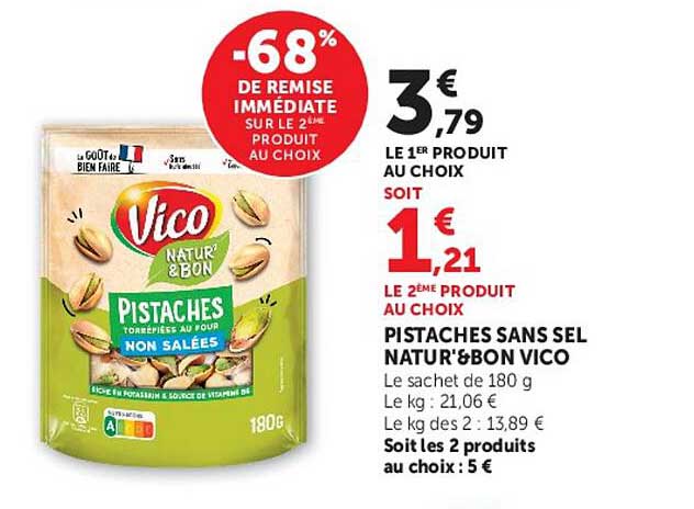 PISTACHES SANS SEL NATUR’&BON VICO