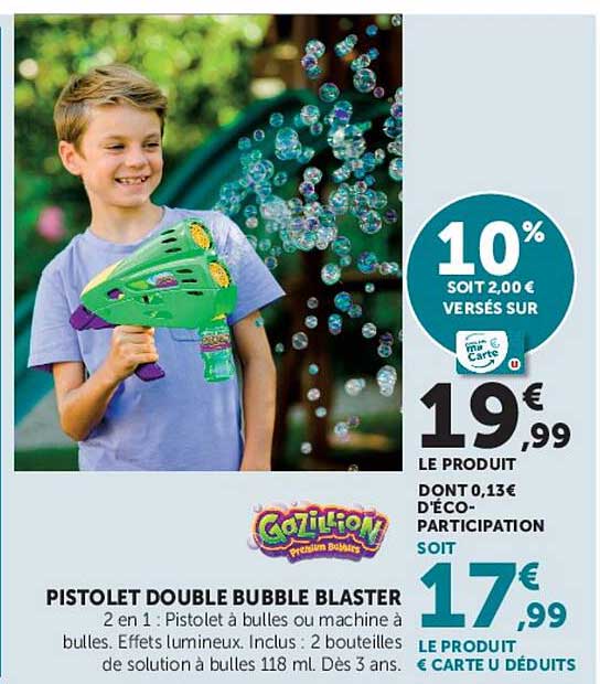 PISTOLET DOUBLE BUBBLE BLASTER