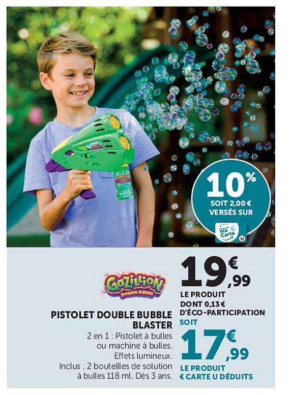 PISTOLET DOUBLE BUBBLE BLASTER