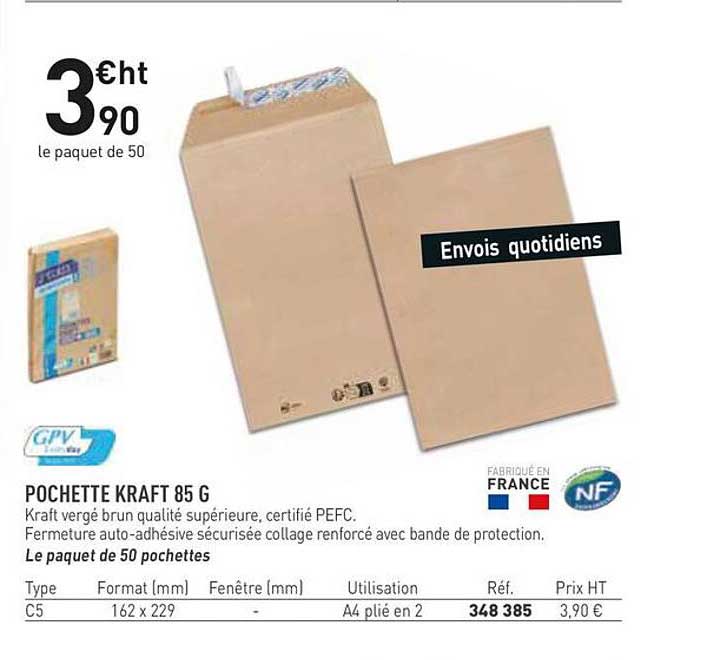 POCHETTE KRAFT 85 G
