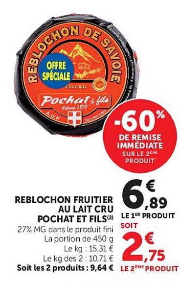REBLOCHON FRUITIER AU LAIT CRU POCHAT ET FILS