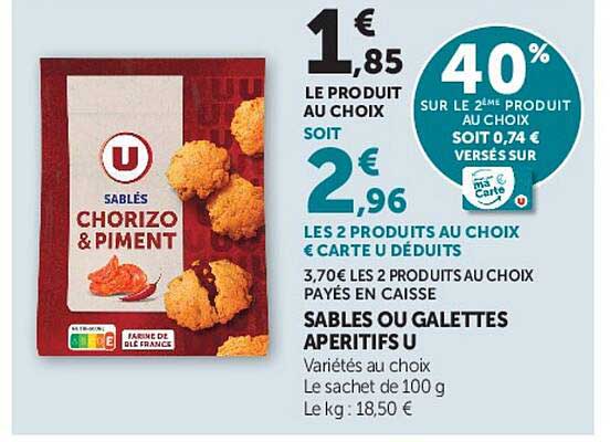 SABLES OU GALETTES APERITIFS U