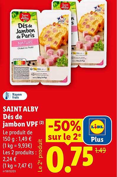 SAINT ALBY Dés de jambon VPF