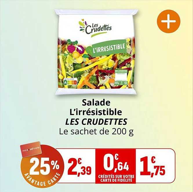 Salade L'irrésistible LES CRUDETTES Le sachet de 200 g