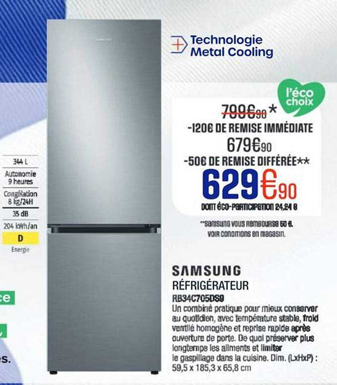 SAMSUNG RÉFRIGÉRATEUR RB34C705DS9