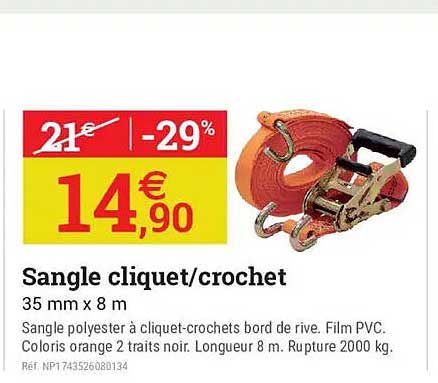 Sangle cliquet/crochet