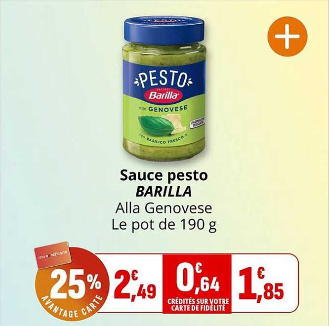Sauce pesto BARILLA Alla Genovese Le pot de 190 g