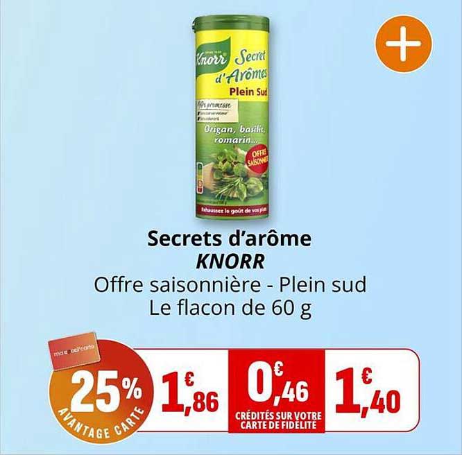 Secrets d’arôme KNORR Offre saisonnière - Plein sud Le flacon de 60 g