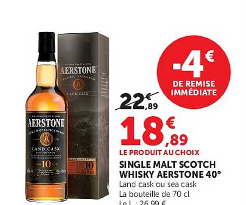 SINGLE MALT SCOTCH WHISKY AERSTONE 40°