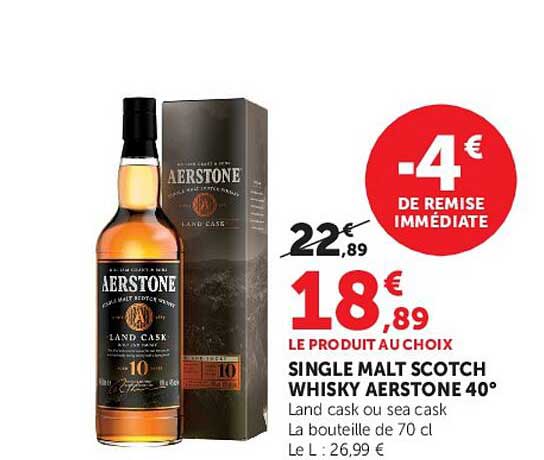 SINGLE MALT SCOTCH WHISKY AERSTONE 40°