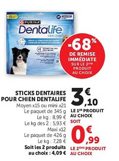 STICKS DENTAIRES POUR CHIEN DENTALIFE