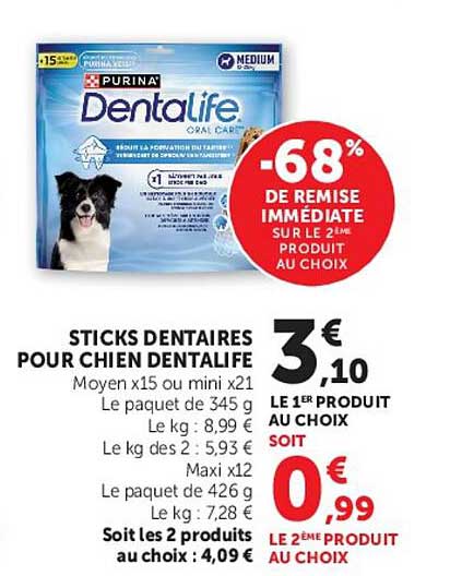 STICKS DENTAIRES POUR CHIEN DENTALIFE