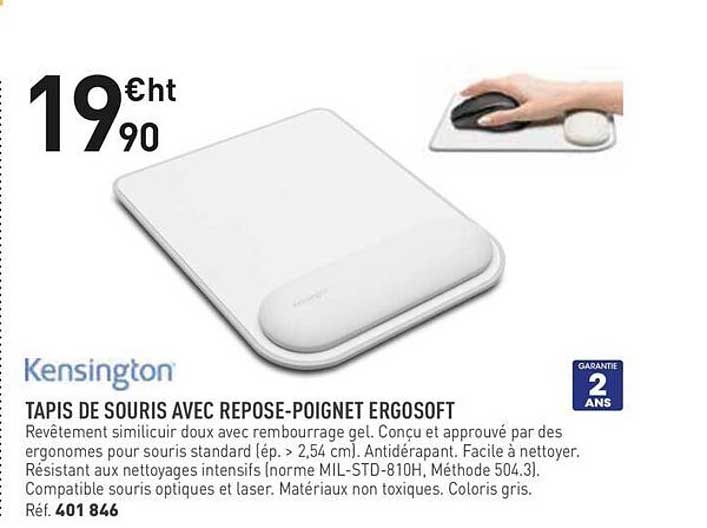 TAPIS DE SOURIS AVEC REPOSE-POIGNET ERGOSOFT
