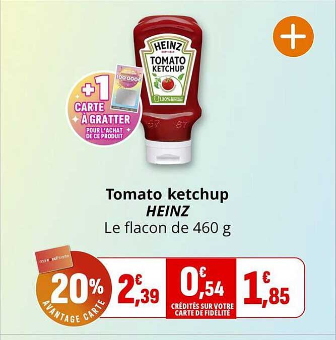 Tomato ketchup HEINZ Le flacon de 460 g