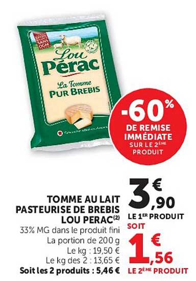 TOMME AU LAIT PASTEURISÉ DE BREBIS LOU PERAC(2)