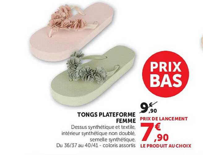 TONGS PLATEFORME FEMME