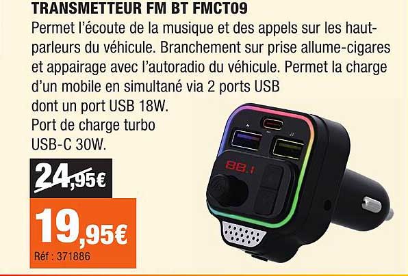 TRANSMETTEUR FM BT FMCT09