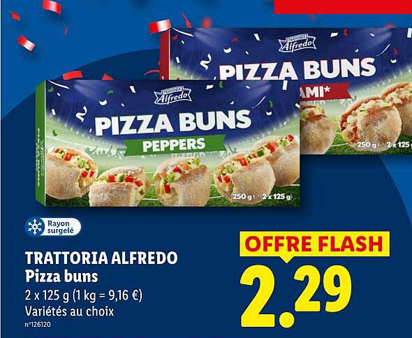 TRATTORIA ALFREDO Pizza buns 2 x 125 g (1 kg = 9,16 €) Variétés au choix
