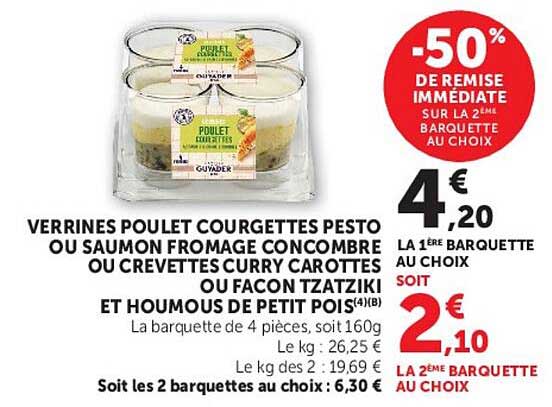 VERRINES POULET COURGETTES PESTO OU SAUMON FROMAGE CONCOMBRE OU CREVETTES CURRY CAROTTES OU FACON TZATZIKI ET HOUMOUS DE PETIT POIS (4)B