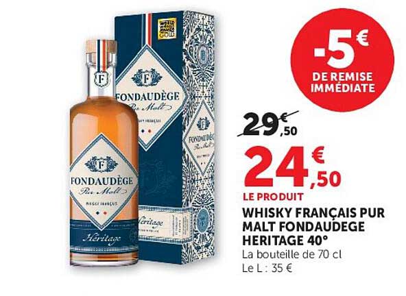 WHISKY FRANÇAIS PUR MALT FONDAUDEGE HERITAGE 40°