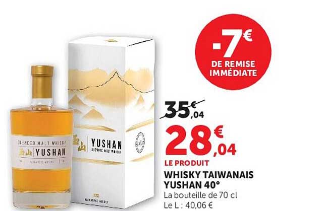 WHISKY TAIWANAIS YUSHAN 40°